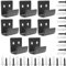 8 Pieces Heavy Duty Wall Flat Hooks Stainless Steel, Ceramic Tile Display Bracket Wall Mount Hook, Strong Load-Bearing with 16 Screws for Oil Painting Display, Photo Frame Display (Black)