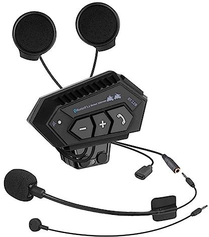 BOROCO Motorrad Helm Headset, BT12B 5.0 Drahtlose Bluetooth Reiten Kopfhörer Freisprecheinrichtung,150M Motorrad Intercom Headset Helm für Lautspreche Freisprechen Musikanrufsteuerung(2000mAh)