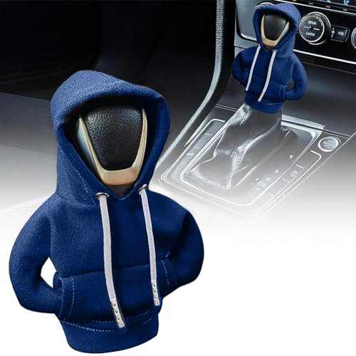 SXCCNW Auto Schaltknauf Abdeckung, Schaltknauf Abdeckung, Schaltknauf überzug Schaltknauf Hoodie Abdeckung Car Shifter Hoodie für Auto Schalthebel Dekoration 19 x 14 cm Navy Blau