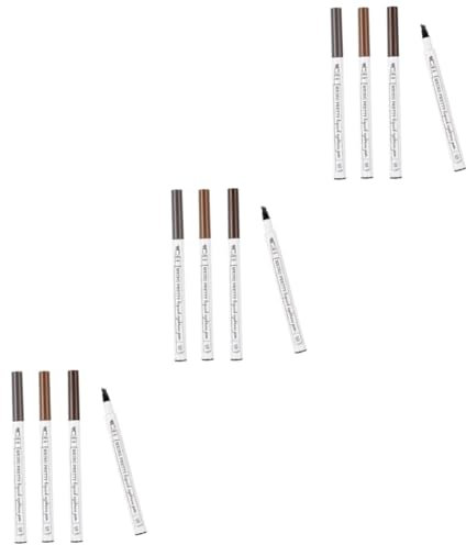 minkissy 12pezzi Penna Sopracciglia Denti Makeup Naturale Per Sopracciglia Castagno Marrone Scuro Nero