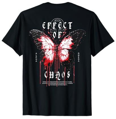 Backprint Streetwear Hip Hop Vintage Butterfly Schmetterling T-Shirt