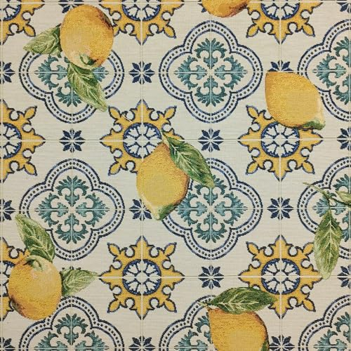 Panini Tessuti, Stoff Gobelin Zitronen, verkauft als halbe Meter, feste Breite 140 cm; 1 Menge = 50 cm; 2 Stück = 100 cm - Möbel, Stühle, Sofas, DIY