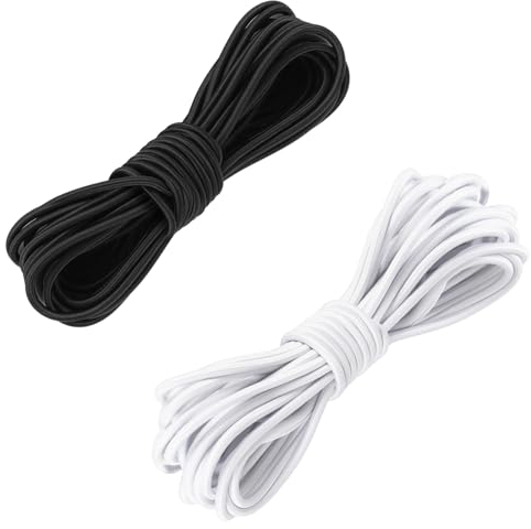 Akicderu Gummiseil, 5 mm* 20 m Expanderseil, Vielseitige Gummikordel, Stark elastisches Gummischnur, Gummiband, Planenseil, Spannseil für DIY, Gepäck, Camping