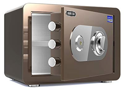 BomDog Safe, Mechanischer Safe Für Zuhause Und Büro, Diebstahlschutz, Einbruchschutz In Die Wand, In Den Schließfachsafe/Brown/25Cm