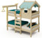 Wickey Kinderbett Crazy Huggy - Etagenbett, Spielbett für Kinder aus Massivholz mit Planendach - 90 x 200 cm - pastellblaue Plane
