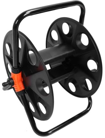 Tragbarer Gartenschlauchaufroller aus Metall, Hält Bis zu 250 Fuß von 5/8 Zoll, Professioneller, Verstärkter Aufrollwagen, Robuste, Pulverbeschichtete Wand, Bodenmontage