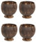 Kokosnussbecher, 4 Stück, Kokosnussschalen-Becher Für Bier, Kaffee, Kaltgetränke, Kokosnussschale, Hawaiianische Partybecher, Weinbecher, Teetasse, Wassergläser, Campingbecher, Küchendekoration