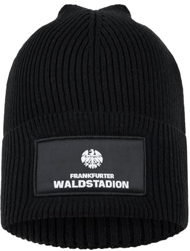 Eintracht Frankfurt Wintermütze, Beanie Waldstadion, schwarz, Einheitsgröße