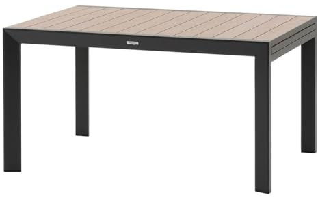 Hespéride - Ausziehbarer, verschiebbarer gartentisch Evasion holzeffekt Honey & Graphite 10 plätze Lates aus Aluminium