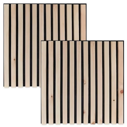2 x Zirbenholz Akustikpaneele in 46,5cm x 46,5cm auf Filz - Wandverkleidung, Wandpaneele, biegsam, Zirbe - 2 Stück