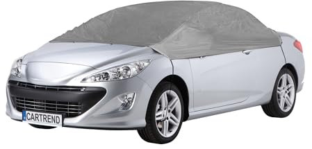CARTREND Auto Halbgarage Reflex M, schnelle Montage durch elastische Bänder, Winter- und sommerfest, Wasserabweisende Oberfläche, UV-beständiges Polyester, waschbare Abdeckplane, Größe M