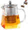 Clear Glass Teapot, 550ml Square Teapot with Infuser, Heat Resistant Tea Infuser Teapot with Lid & Handle, Easy Clean Tea Pot for Loose Leaf Tea, Stovetop Safe