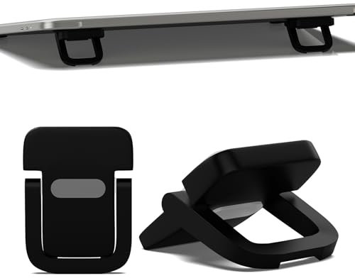 2 Piece Portable Keyboard Stand, Adjustable Black Laptop Keyboard Stand with 2 Angle Settings and Self Adhesive Folding Feet, Mini Keyboard Stand for Most Keyboards