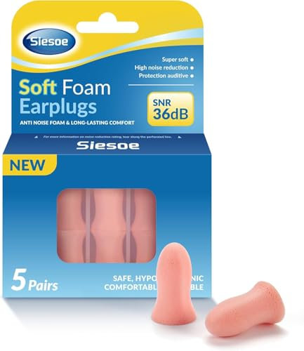 SIESOE Tappi Orecchie Dormire:MicroVent™ 36dB 5 paia - CloudSoft™ Adaptive Fit e tecnologia SmartSeal™ per dormire, concerti, lavoro, viaggi, sensibilità al rumore (Rosa, Taglia unica)