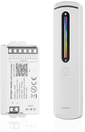 SEZO C04W RGBW led Controller Kit WiFi LED Controller und RC09RF One-Zonen 2.4GHz Wireless Fernbedienung Gruppensteuerung Mehrere Farbmodi für 5050 FCOB RGBW LED-Streifen DC12V-24V
