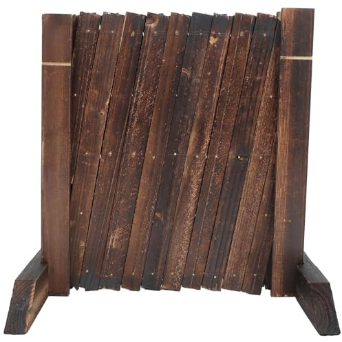 HOMSFOU Clôture Extensible en Bois Rétractable 0,35 M X 1,2 M Pieds, Treillis Support Plantes Grimpantes, Bordure de Jardin Extérieure pour Balcon, Terrasse et Allée en Bois