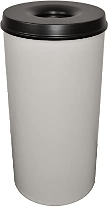 V-Part Selbstlöschender Papierkorb 50 Liter, Korpus grau / Löschkopf schwarz