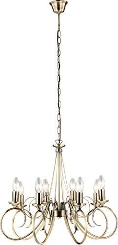 Globo Hochwertiger Kronleuchter altmessing Hänge Pendel Leuchte Luster Decken Lampe 69003-8
