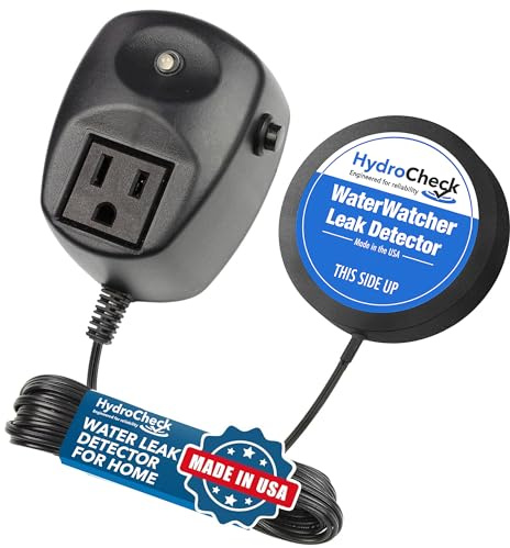 HydroCheck Water Sensor Alarm, Smart Water Leak Detector for Home & Basements | Made in THE USA | Automatic Flood Detectors and Water Alarm, Pure Water Capable (WaterWatcher)