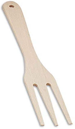 KERAZO Krautgabel 28x4,5 cm aus Buchenholz, naturbelassen & unbehandelt, Holzgabel für Sauerkraut, Gemüse, Gärtopf, Salat, plastikfrei & nachhaltig, Küchengabel zum Fermentieren