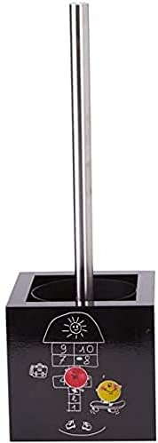 MSV WC-Garnitur Hüpfspiel aus Edelstahl/MDF, Schwarz/Weiß, 30 x 20 x 15 cm