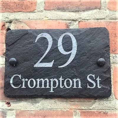 House Signs for Outside. House numbers plaques, house name signs for outside. Fixings included, Design proof available, Large choice of fonts. 15cm x 10cm