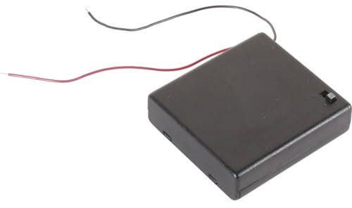 COUPLEUR DE 4 PILES (LR6) (AVEC CONNEXIONS POUR FILS) + COMMUTATEUR