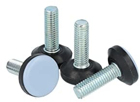 GLEITGUT 4 x Teflongleiter mit Gewinde M6 Gleitfläche 28 mm PTFE Möbelgleiter Stuhlgleiter Möbelfuß Stellschrauben