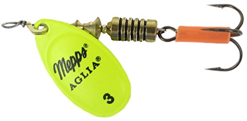 Spinner aglia cuillère de pêche jaune fluo taille spinner