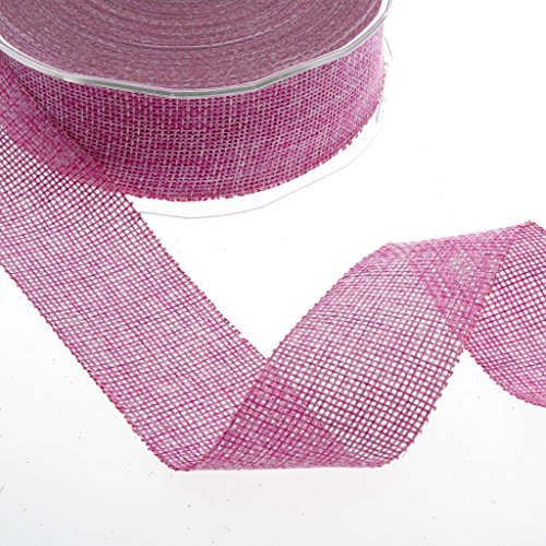 DEKO AS Shabby Chic Leinenoptik Dekoband, Polyester geruchsneutral, Rosa, 3,8 cm x 20 m, 25