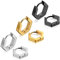 JewelryWe Schmuck 3 Paare Herren Damen Creolen Ohrringe, Edelstahl Geometrisch Sechseck Hexagon Ohrstecker Ohrhänger Ohrschmuck Ohrklemmen, Silber Schwarz Gold