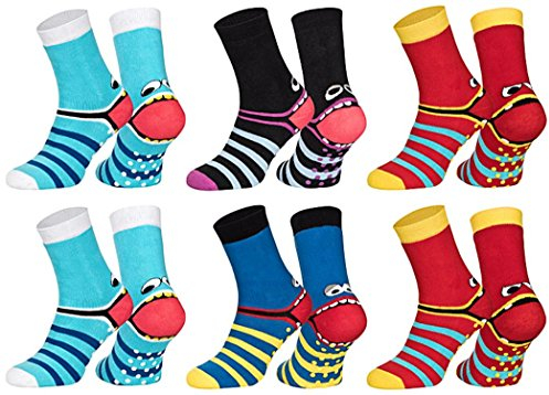 Superweiche ABS-Socken für Kinder, Vollfrottee, Stopper-Socken mit bunten Ringen. - 27-30