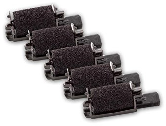 vhbw 5X Farbrolle Farbwalze Schwarz kompatibel mit Olympia CM70 | 711 PD, CM701, CM75, CM761 Taschenrechner, Registrierkasse