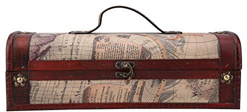 Hztyyier Caja de Botella de Vino de Madera Vintage con Acabado Antiguo, Caja de Vino de Botella de Madera, Caja de Almacenamiento de Embalaje de Botella Individual de champán de Vino Tinto
