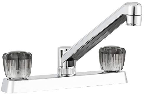 Dura Faucet Robinet d'évier de cuisine à deux poignées pour camping-car avec boutons en acrylique cristal fumé