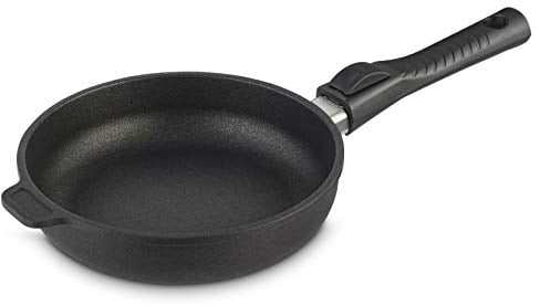 Ozeri ZP13-20RH 100% Made in Germany and Free of GenX, PFBS, Bisphenols, APEO, PFOS, PFOA, NMP & NEP Professional Series 8 Hand Cast Ceramic Earth Fry Pan with Removable Handle, Black