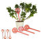 Relaxdays Globes d’arrosage en Plastique, Lot de 8, Distributeur Eau, Plantes, 2 semaines, 250 ML, Pot Fleurs, Rouge