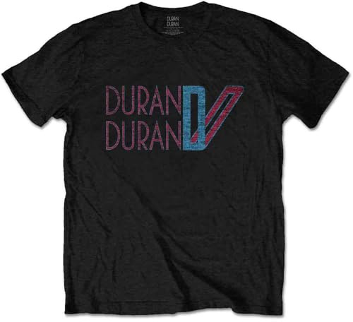 Duran Duran T Shirt Double D Retro Logo Nue offiziell Herren Schwarz L