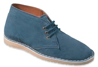 Chums Men's Men's Wide Suede Desert Boots, Wide-Fit Comfortable Casual Ankle Boots For Everyday Navy 13 UK