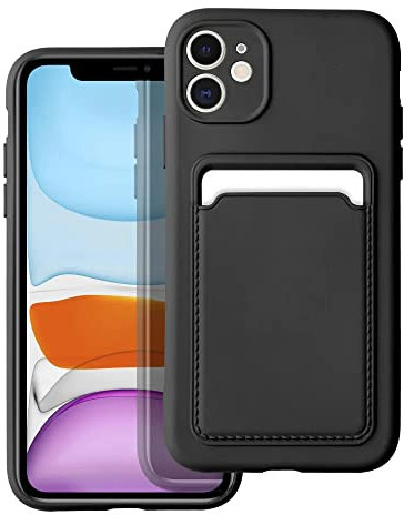 Little Boutik Coque Silicone Porte Carte Noir pour iPhone 11