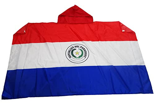 AZ FLAG Bandera de Paraguay 150 x 90 cm, Capa Bandera Paraguaya 100% poliéster con mangas integradas, Body Flag paraguayo