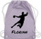 Turnbeutel Rucksack - Geschenke Handball Zubehör - Handballer Silhouette mit Name - Unisize - Pastell Lila - für handballtasche von personalisiertes beutel handballrucksäcke wm turnsack tasche