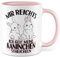 Kaninchen Tasse mit Spruch lustige Kaffeetasse mit Tier Witz Kaffee-Becher Häschen Humor Geschenk Mir reichts ich geh meine Kaninchen streicheln Spruch
