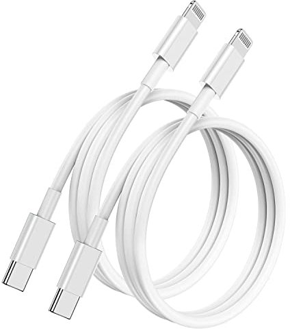 Lot de 2 câbles USB C vers Lightning iPhone 1m, certifié Apple MFi USB C charge rapide pour iPhone 14/14 Pro/14 Pro Max/13/13 Pro/13Pro Max/12/12 Pro Max/11/X/XS/8 Plus/iPad/MacBook
