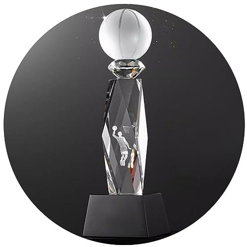 Pokale, Medaillen Auszeichnungen Meisterschaftstrophäe Im Sportwettbewerb Kristall-Badminton-Tischtennis-Ehrentrophäe, Transparent Golf-Basketball-Fußball-MVP-Trophäe ( Color : Basketball , S : 8*29cm