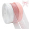 qingmeng Satinband Weiss, 135m Geschenkband Rosa Breit, 20mm Schleifenband Weiss Rosa Organzaband Chiffonband Dekoband Seidenband Hochzeit Stoff, Ribbon Bänder zum Basteln für Geschenkverpackung