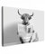 MuchoWow© Bilder Groß 120x80 cm XXL Wohnzimmer Deko Modern Wandbild Foto auf Leinwand Bild Schlafzimmer Room Decor Geschenke Schottisches Hochlandrind - Kuh - Highland Cow - Toilette - WC - Weiß