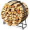 GYMAX Rundes Kaminholzregal, Dekoratives Metallkaminholzregal mit erhöhen Beine, kompakter Kaminholzhalter für drinnen & draußen, ideal für Kamin, BBQ & Feuerstelle