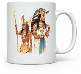 MAXIKIWI - Tazza da caffè o tè in ceramica liscia e resistente per casa o ufficio - perfetta per ogni occasione - Fantasy Antico Egitto - 300 ml, C3M029134