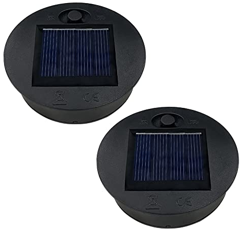 ULEMONDEE Solarzellenmodule für Gartenleuchten, Schwarz, Kompakt, Excellent Effizienz, 7 cm Durchmesser, 2 Stück